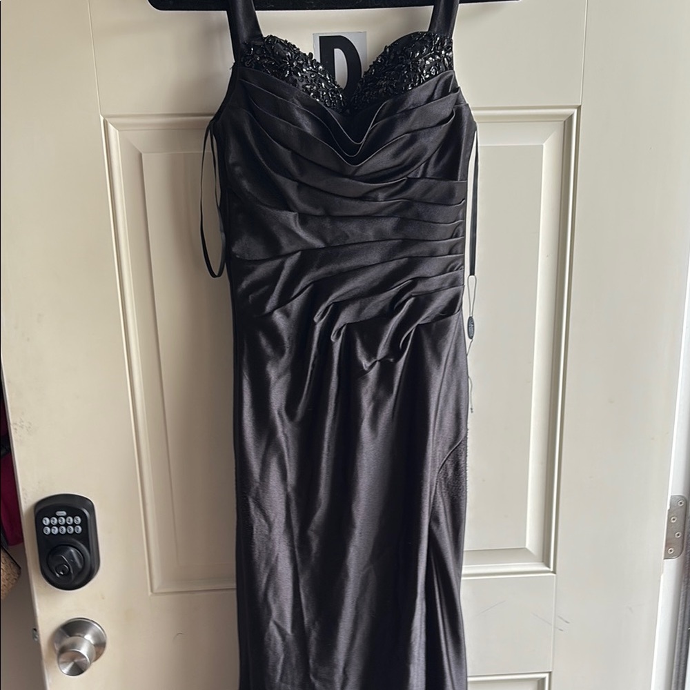 Clarisse Gray Ruched Sheath Dress Spaghetti Strap